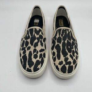 Keds Pursuit Leopard Print Slip On Sneakers Softerra Womens 7.5 Canvas